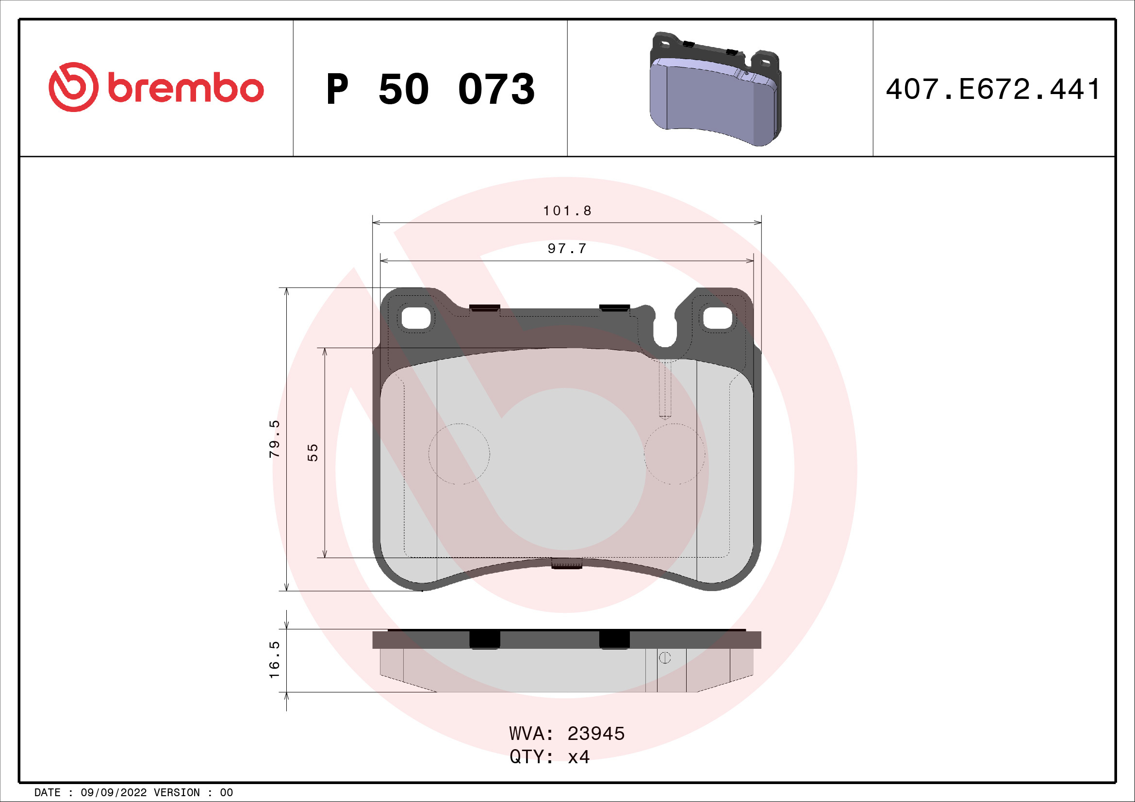 set placute frana,frana disc P 50 073 BREMBO - Set placute frana set placute frana,frana disc P 50 073 BREMBO - Set placute frana