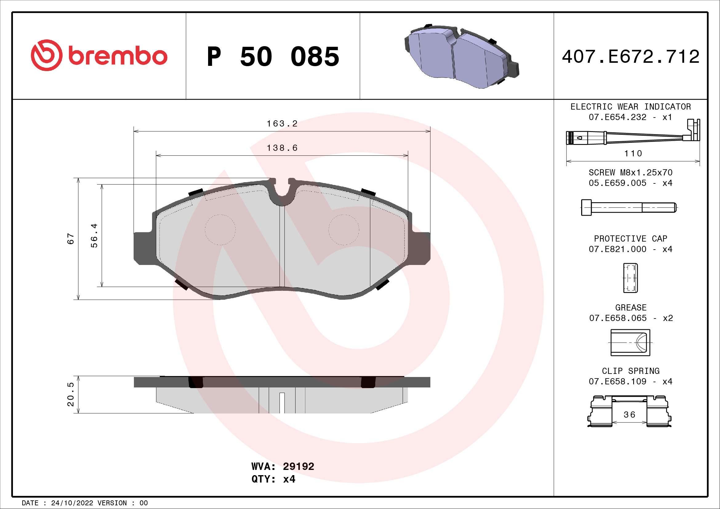 set placute frana,frana disc P 50 085 BREMBO - Frana disc set placute frana,frana disc P 50 085 BREMBO - Frana disc
