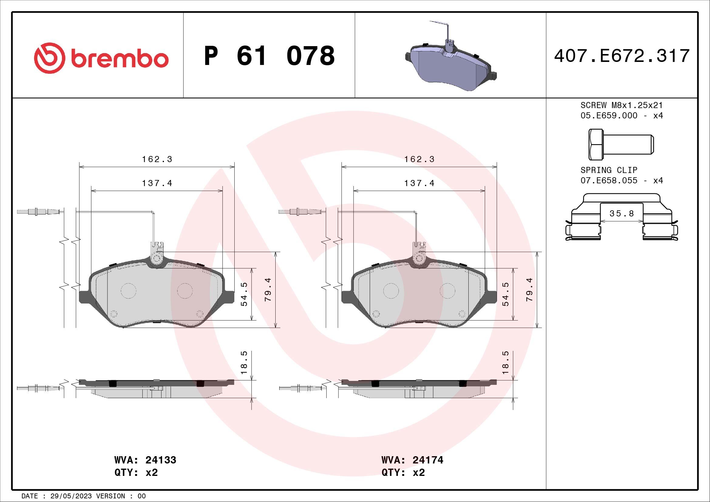 set placute frana,frana disc P 61 078 BREMBO - Set placute frana set placute frana,frana disc P 61 078 BREMBO - Set placute frana