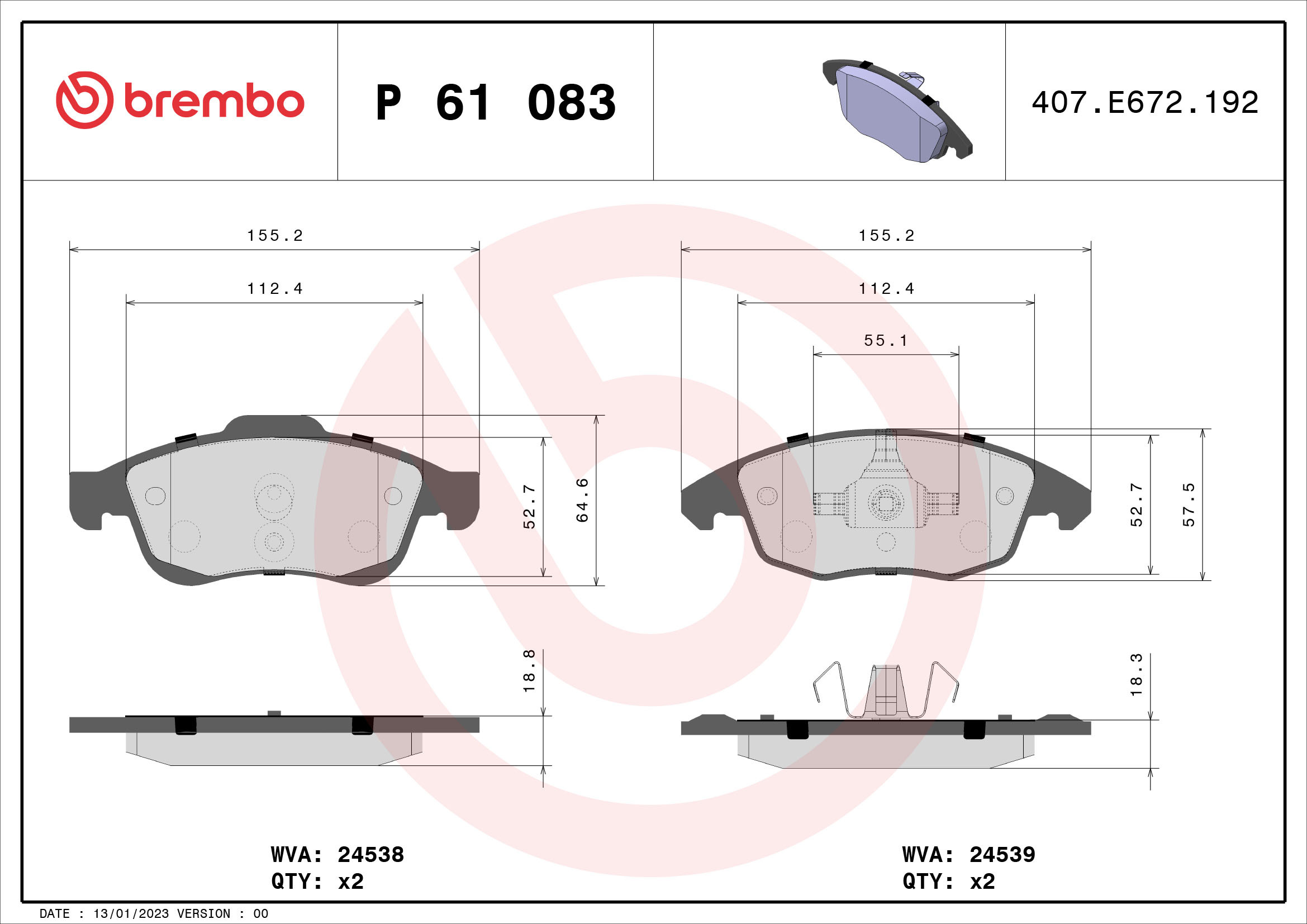 set placute frana,frana disc P 61 083 BREMBO - Frana disc set placute frana,frana disc P 61 083 BREMBO - Frana disc