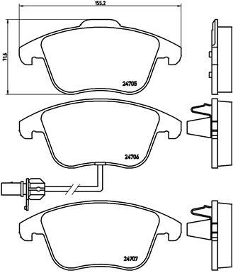 set placute frana,frana disc P 85 113 BREMBO - Frana disc