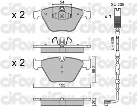 set placute frana,frana disc 822-558-6K CIFAM - Frana disc