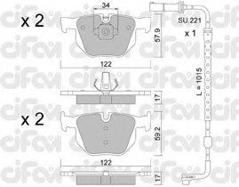 set placute frana,frana disc 822-644-4K CIFAM - Set placute frana