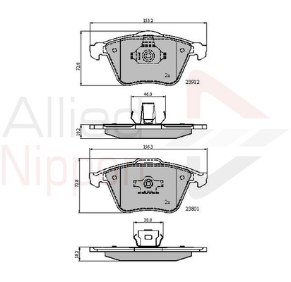 set placute frana,frana disc ADB01607 COMLINE - Frana disc set placute frana,frana disc ADB01607 COMLINE - Frana disc