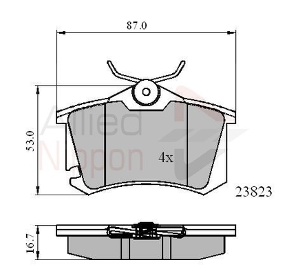 set placute frana,frana disc ADB01761 COMLINE - Frana disc