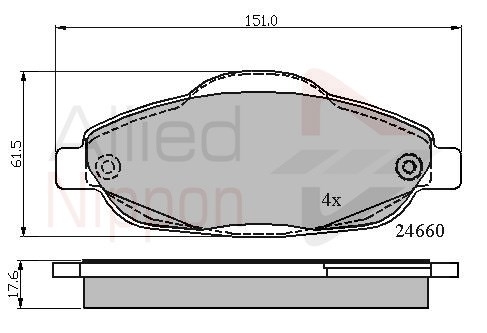 set placute frana,frana disc ADB01765 COMLINE - Frana disc set placute frana,frana disc ADB01765 COMLINE - Frana disc