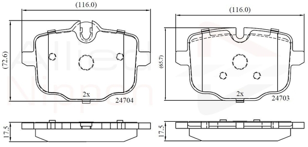 set placute frana,frana disc ADB06072 COMLINE - Frana disc set placute frana,frana disc ADB06072 COMLINE - Frana disc