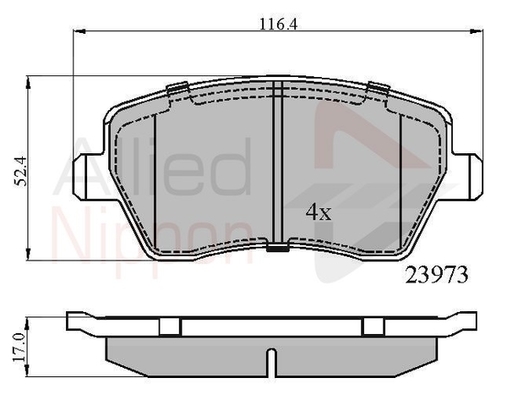 set placute frana,frana disc ADB0984 COMLINE - Frana disc set placute frana,frana disc ADB0984 COMLINE - Frana disc
