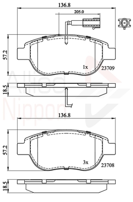 set placute frana,frana disc ADB11038 COMLINE - Set placute frana set placute frana,frana disc ADB11038 COMLINE - Set placute frana