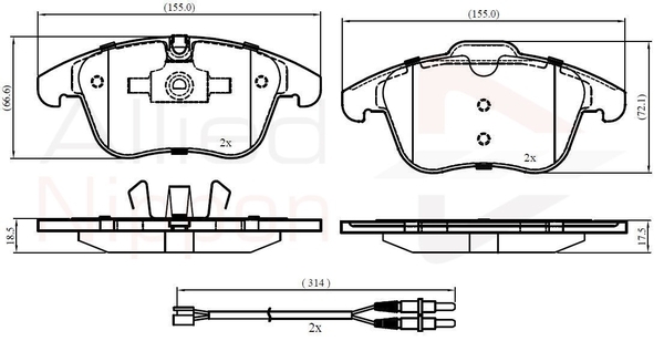 set placute frana,frana disc ADB22002 COMLINE - Frana disc set placute frana,frana disc ADB22002 COMLINE - Frana disc