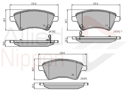 set placute frana,frana disc ADB31513 COMLINE - Frana disc