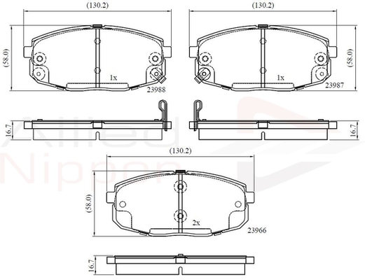 set placute frana,frana disc ADB31798 COMLINE - Frana disc