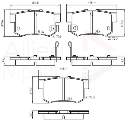 set placute frana,frana disc ADB36049 COMLINE - Frana disc