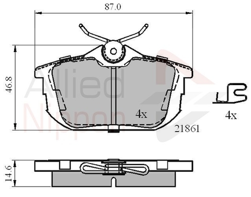 set placute frana,frana disc ADB3945 COMLINE - Set placute frana set placute frana,frana disc ADB3945 COMLINE - Set placute frana
