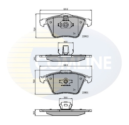 set placute frana,frana disc CBP01607 COMLINE - Frana disc set placute frana,frana disc CBP01607 COMLINE - Frana disc