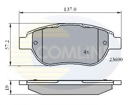 set placute frana,frana disc CBP01748 COMLINE - Frana disc