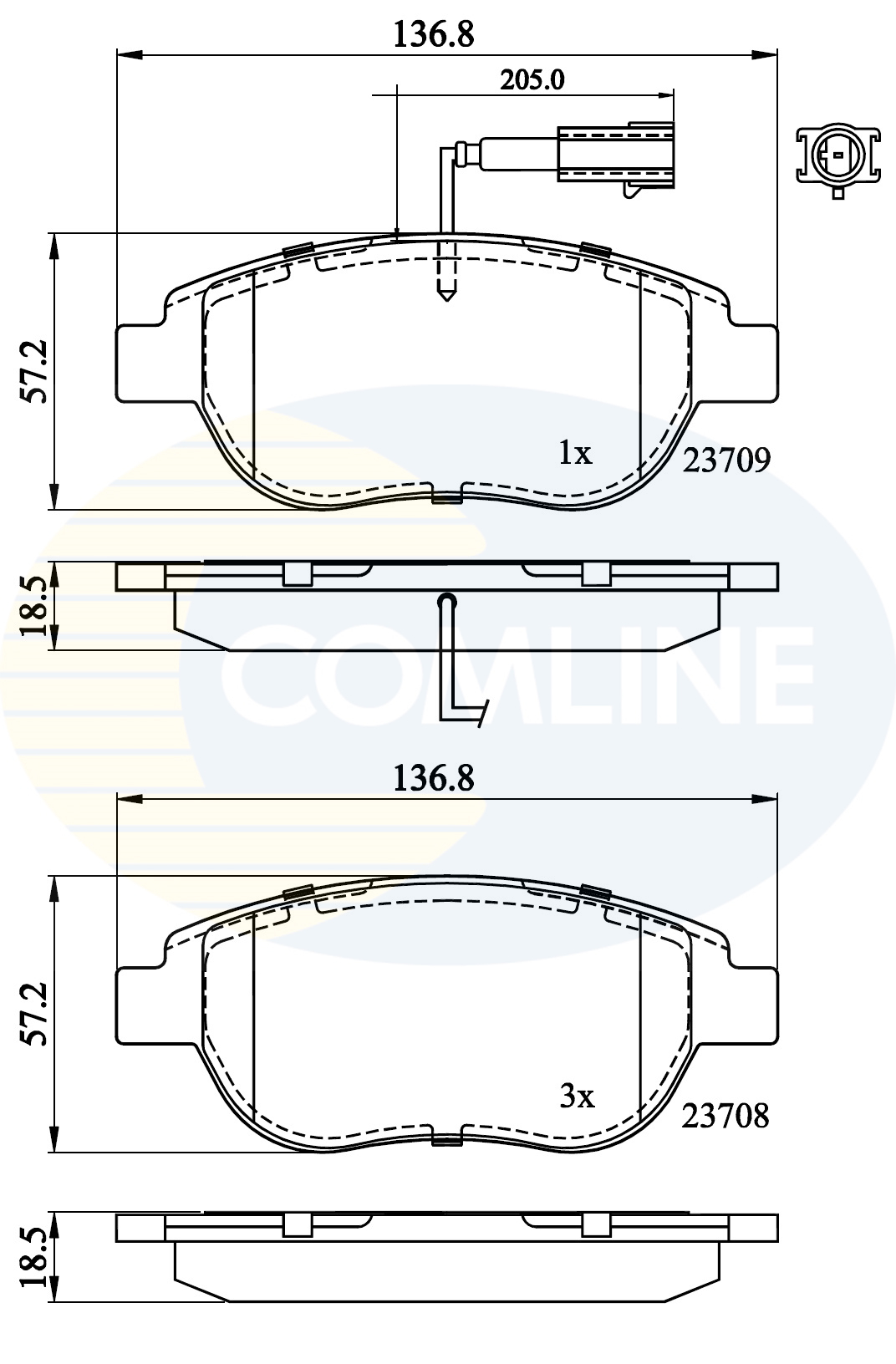set placute frana,frana disc CBP11038 COMLINE - Set placute frana set placute frana,frana disc CBP11038 COMLINE - Set placute frana