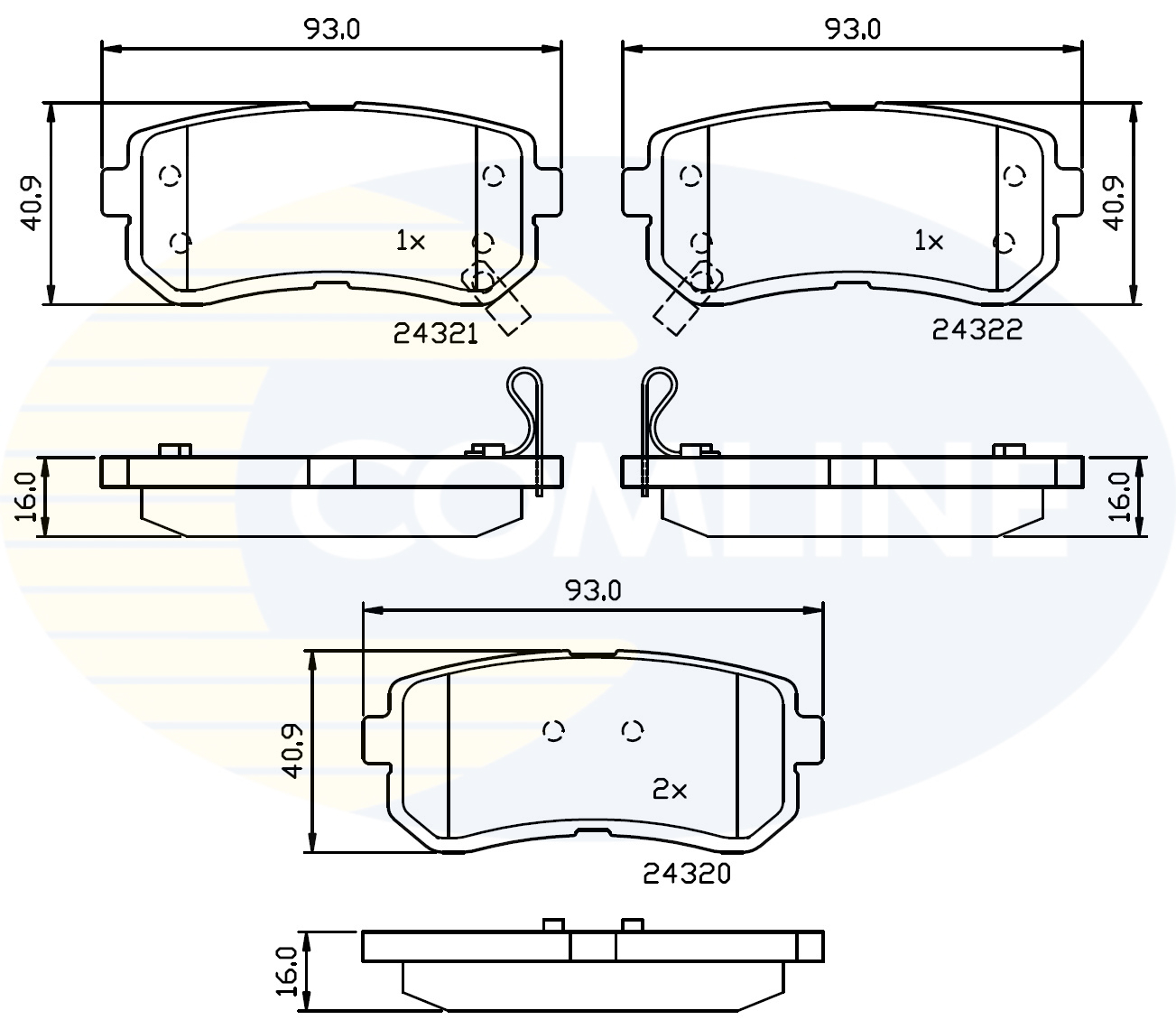 set placute frana,frana disc CBP32016 COMLINE - Frana disc set placute frana,frana disc CBP32016 COMLINE - Frana disc