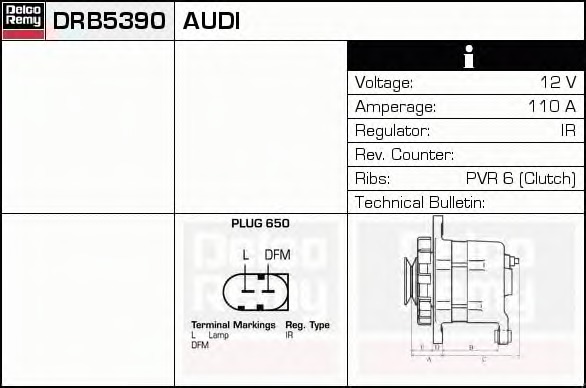 Generator / Alternator DRB5390 DELCO REMY - Generator /alternator / elemente Generator / Alternator DRB5390 DELCO REMY - Generator /alternator / elemente
