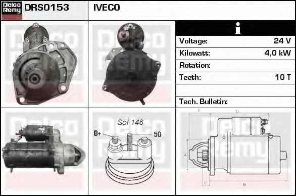 starter DRS0153 DELCO REMY - Demaror / electromotor starter DRS0153 DELCO REMY - Demaror / electromotor