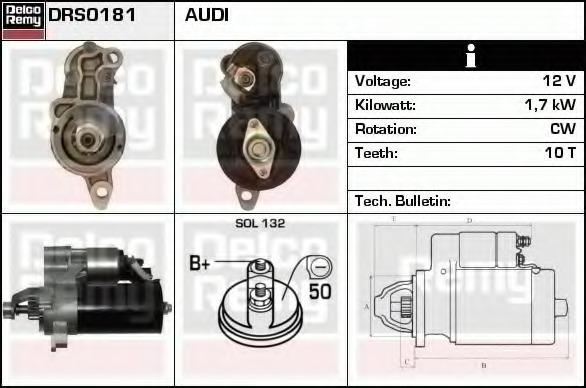 starter DRS0181 DELCO REMY - Demaror / electromotor