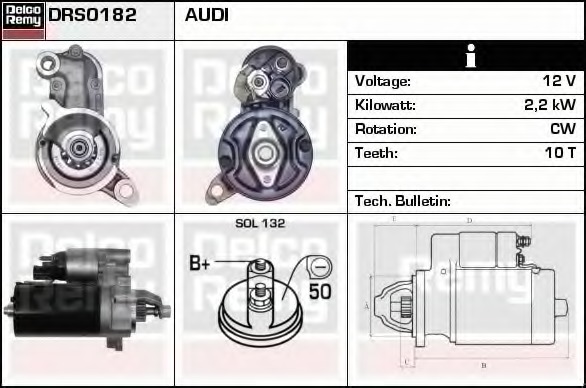 starter DRS0182 DELCO REMY - Demaror / electromotor
