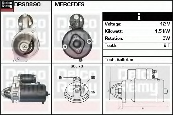 starter DRS0890 DELCO REMY - Demaror / electromotor starter DRS0890 DELCO REMY - Demaror / electromotor