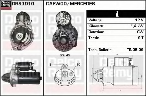 starter DRS3010 DELCO REMY - Demaror / electromotor starter DRS3010 DELCO REMY - Demaror / electromotor