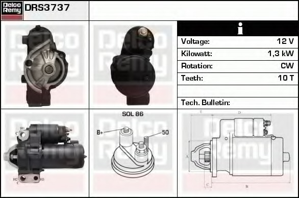 starter DRS3737 DELCO REMY - Sistem pornire