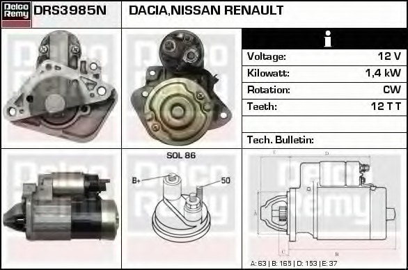 starter DRS3985N DELCO REMY - Sistem pornire