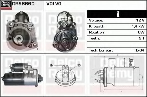 starter DRS6660 DELCO REMY - Demaror / electromotor