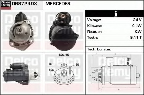 starter DRS7240X DELCO REMY - Demaror / electromotor starter DRS7240X DELCO REMY - Demaror / electromotor