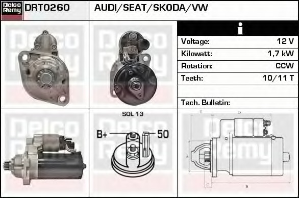 starter DRT0260 DELCO REMY - Demaror / electromotor starter DRT0260 DELCO REMY - Demaror / electromotor