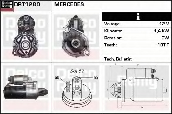 starter DRT1280 DELCO REMY - Sistem pornire