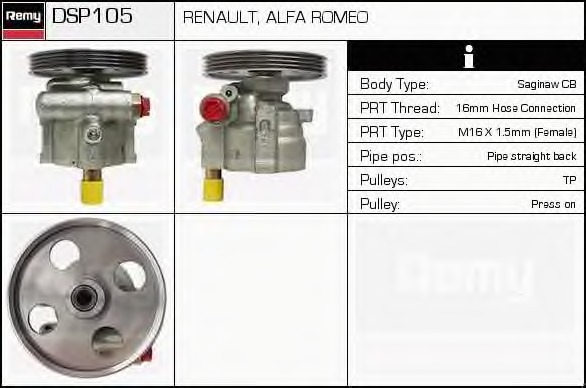 Pompa hidraulica, sistem de directie DSP105 DELCO REMY - Caseta directie/ pompa servodirectie Pompa hidraulica, sistem de directie DSP105 DELCO REMY - Caseta directie/ pompa servodirectie