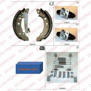 Set saboti frana 1055 DELPHI - Material frictiune sabot frana/ sabot frana