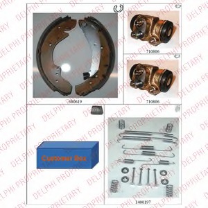 Set saboti frana 901 DELPHI - Material frictiune sabot frana/ sabot frana