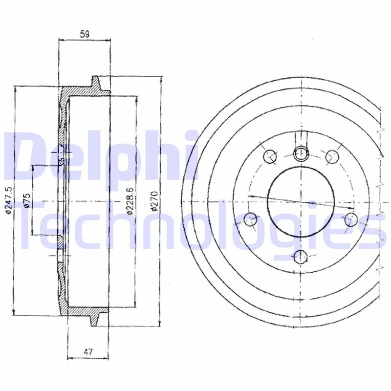 Tambur frana BF275 DELPHI - Frana tambur Tambur frana BF275 DELPHI - Frana tambur