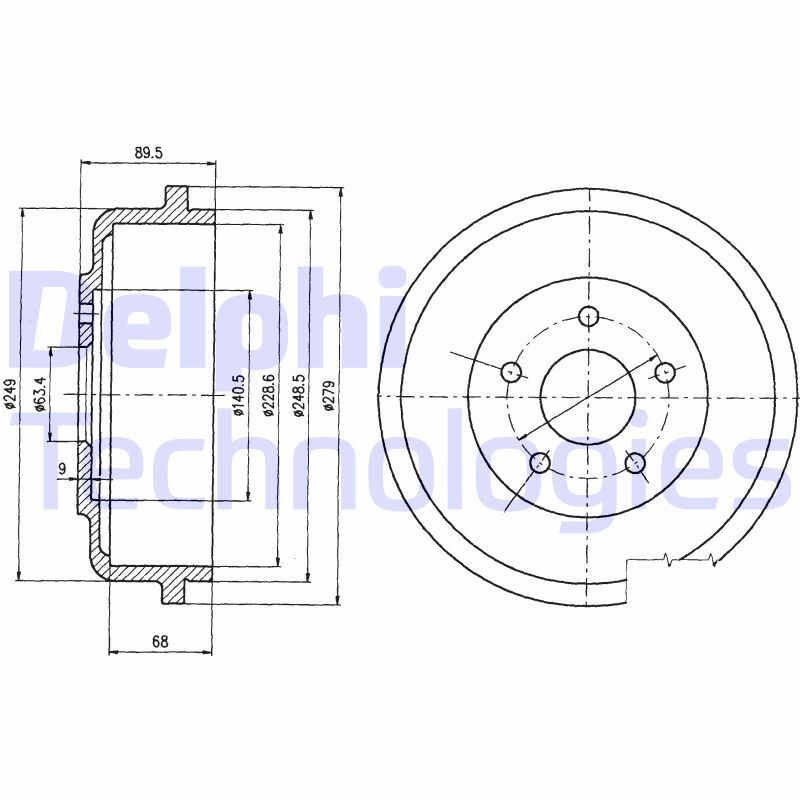 Tambur frana BF488 DELPHI - Tambur frana Tambur frana BF488 DELPHI - Tambur frana