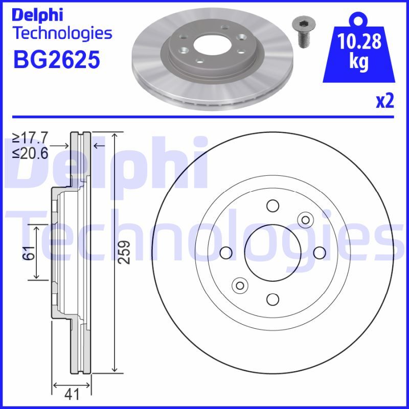 Disc frana BG2625 DELPHI - Frana disc
