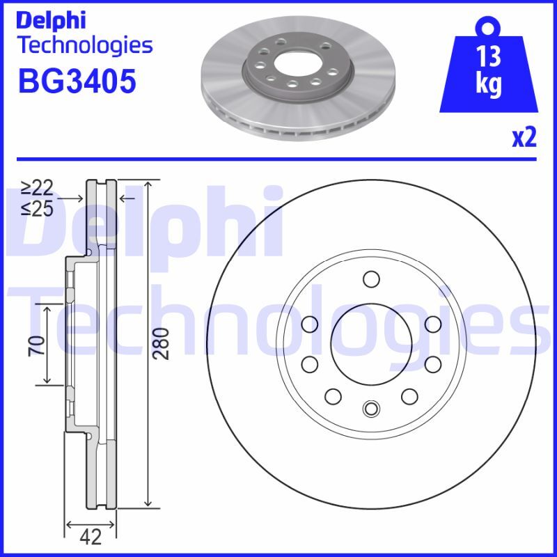 Disc frana BG3405 DELPHI - Frana disc Disc frana BG3405 DELPHI - Frana disc
