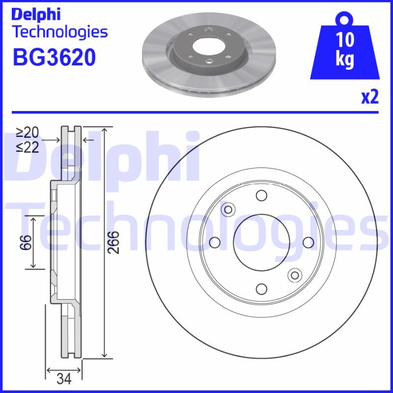 Disc frana BG3620 DELPHI - Frana disc Disc frana BG3620 DELPHI - Frana disc