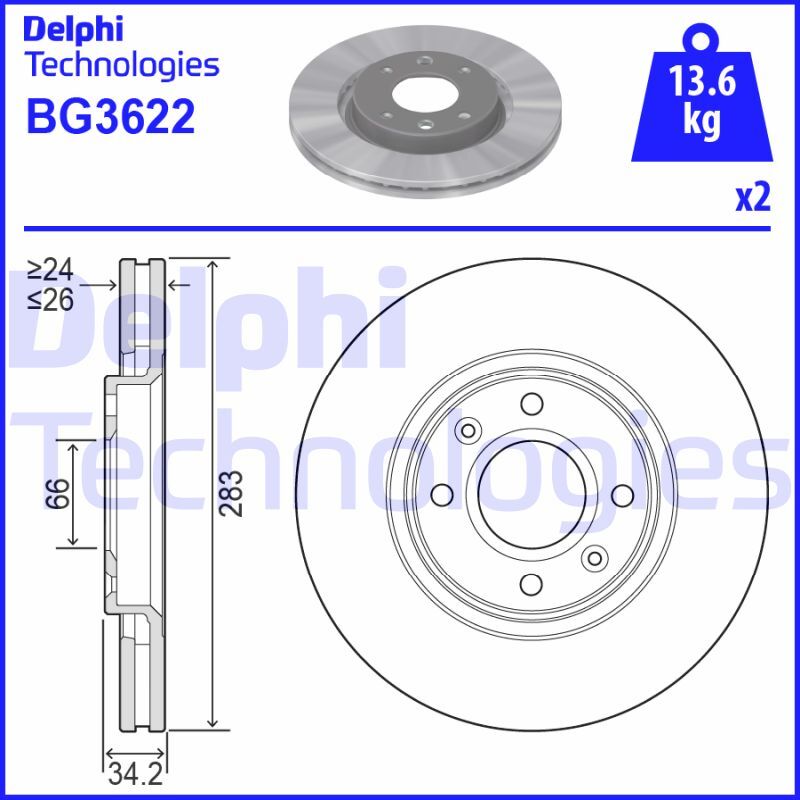 Disc frana BG3622 DELPHI - Disc frana Disc frana BG3622 DELPHI - Disc frana