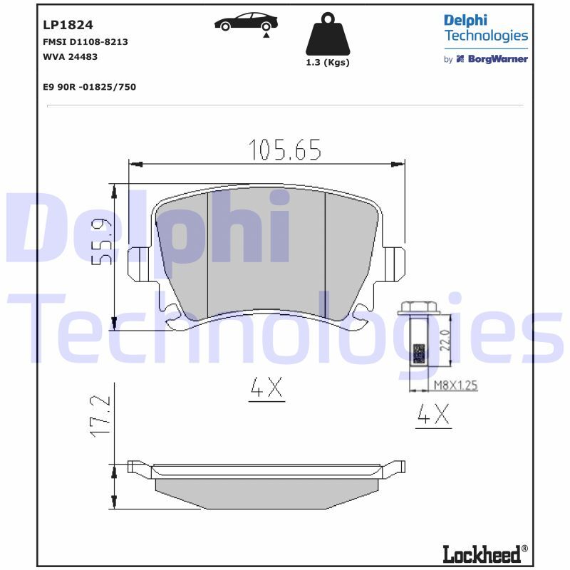 set placute frana,frana disc LP1824 DELPHI - Frana disc set placute frana,frana disc LP1824 DELPHI - Frana disc