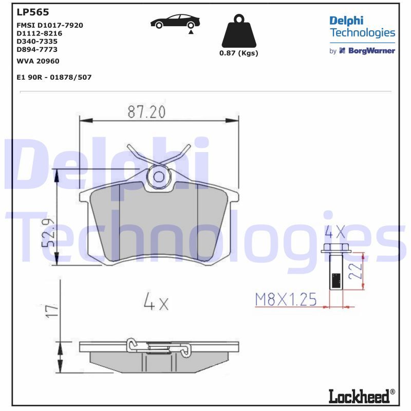 set placute frana,frana disc LP565 DELPHI - Frana disc set placute frana,frana disc LP565 DELPHI - Frana disc