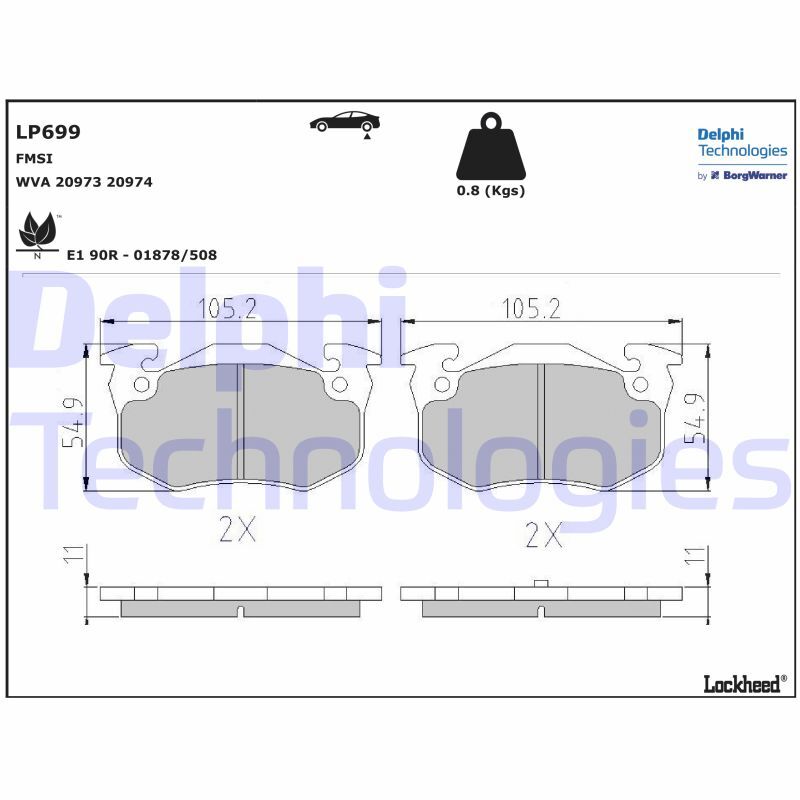 set placute frana,frana disc LP699 DELPHI - Frana disc set placute frana,frana disc LP699 DELPHI - Frana disc