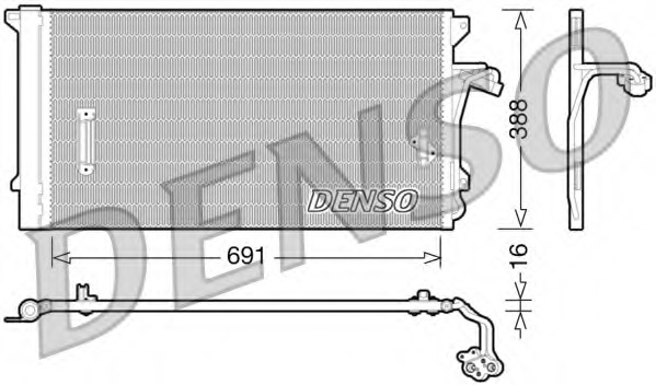 Condensator, climatizare DCN02003 DENSO - Radiator clima