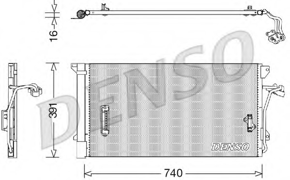 Condensator, climatizare DCN02027 DENSO - Radiator clima
