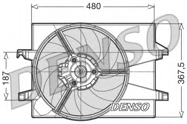 Ventilator, radiator DER10001 DENSO - Gmv (electroventilator )