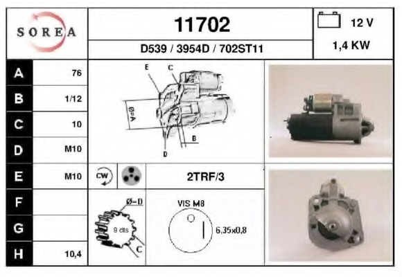 starter 11702 EAI - Demaror / electromotor